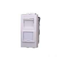 Prise RJ45 catégorie cat.5e compatible Bticino Livinglight couleur blanc
