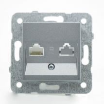 Prise RJ45 fumé - (Méca+touche) gamme Karre Novella