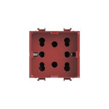 Prise Schuko 4box Side Pour Série Bticino Matix Rouge 2 Modules 4b.amr.h21