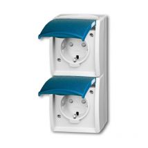 Busch-jaeger - 2084-0-0719 schuko bleu, blanc prise de courant 2CKA002084A0719