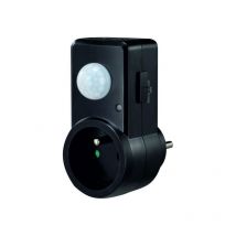 Eco-light - Prise simple 2P+T avec dtecteur de mouvement pir CP-10C noir Eco Light