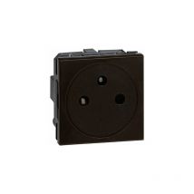 Prise surf 2 mod 2p+t noir mat -