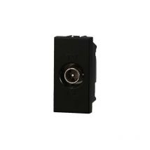 Ettroit - Prise télévision passante simple mâle compatible Bticino Axolute couleur noir AN2253