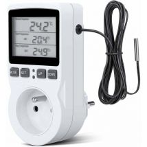 Prise Thermostat, Prise Minuteur Digital, Prise Programmable Digitale avec Sonde, Minuterie Numérique Programmable, Prise Thermostat chauffage pour