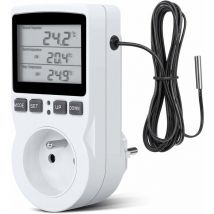 Prise Thermostat, Prise Minuteur Digital, Prise Programmable Digitale avec Sonde, Minuterie Numérique Programmable, Prise Thermostat chauffage pour