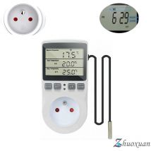 Start - Prise Thermostat Regulateur De Temperature Numerique 220v Chauffage Refroidissement Avec Sonde, Lcd Prise Contrôleur De Température Pour