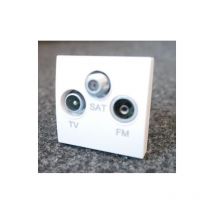 Prise TV-FM-SAT 2 entrees blanc polaire mécanisme 45x45mm sans support ni plaque ALTIRA