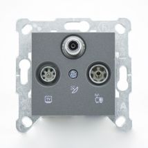 Prise tv fm sat fumé - (Méca+touche) Gamme Karre Novella