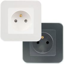 Prise type e Schuko Monoblock Argent