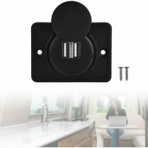 Prise usb Voiture 12V Encastrable, Chargeur usb Voiture, Double Prise usb de Chargeur Adaptateur 2 Ports, usb 3.1A 12V led Panneau de Chargement