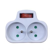 Memkey - Prises Électriques avec Interrupteur, Multiprise 2 en 1 Electrique Murale Fiche, Prise Murale Electrique Idéal pour Chambre Bureau Domicile,