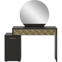 Prisma console spejl, 1 porte, 1 tiroir noir.