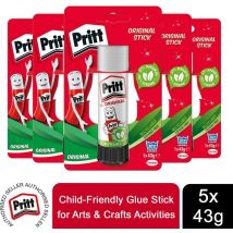 Pritt - Child-Friendly Glue Sticks for Arts & Crafts Activities 43g, 5 Sticks