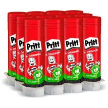 Colla Pritt Stick 22g – 12 stick – Formula senza solventi, sicura per i bambini – Presa forte e duratura