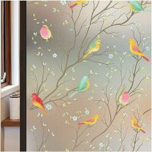 Privacy Window Film de Verre dépoli Film de vitrail Film Statique Film Autocollant Non-adhésif Film Bird Window Autocollants pour la Maison Salle de