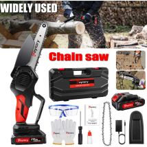 Pro. 6'' Mini Cordless Chainsaw Electric 21V One-Hand Saw Wood Cutter Power Tool