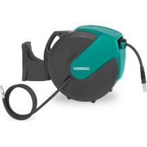 Vonroc - pro Automatischer Druckluft-Schlauchtrommel – Inkl. 30m Druckluftschlauch, 1m Zuleitungsschlauch und Wandhalterungs-Set – 17 bar/250 psi