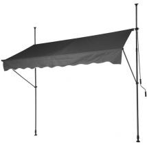 Progarden - Auvent Réglable 250x120cm Couleur Gris - Polyester - Longitud 180 cm - ancho 240 cm