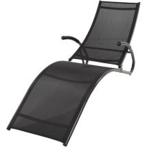 Progarden - Chaise longue pliable 174x59x87 cm noir