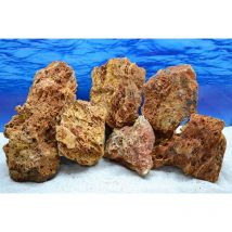 Pro Kiste Aquarium Deko Versteinertes Laub rot braun Natursteine 2-3 Kg Nr.58