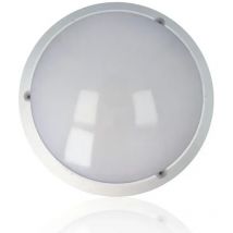 Plafoniera led tonda da esterno con rilevatore di presenza diam.295mm, 16W, 220Vac, Luce Naturale, Bianco