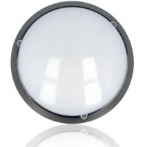 Plafoniera led tonda da esterno diam.295mm, 16W, 220Vac, Luce Naturale, Nera