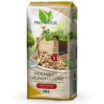 Hochbeet Grundfüllung bio Grünstempel, stark grobe Struktur, 50 Ltr - Pro Natur