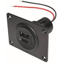 Adaptateur USB-A USB-C ProCar – 12/24 V DC – Connecteur voiture noir