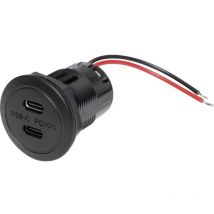 Procar - Power usb-c double prise pd/qc ev sans led max. 2x 30 watts Charge de courant max=3 a 12 ou 24 v/dc