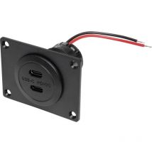 Power usb-c double prise pd/qc sans led avec plaque de montage Charge de courant max=3 a 12 ou 24 v/dc - Procar