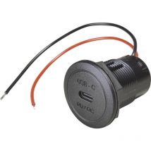 Presa usb-c da incasso pd/qc ev o led max. 50 watt Portata massima corrente=3 a 12 o 24 v/dc - Procar