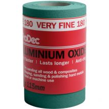 PAALV180 - Carta abrasiva abrasiva in ossido di alluminio, grana 180, grana molto fine, 5 m x 115 mm, colore: Verde - Prodec