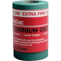 PAALV240 - Rotolo di carta abrasiva in ossido di alluminio, grana 240, 5 m x 115 mm, colore: Verde - Prodec