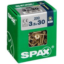 Set di 200 viti in acciaio a testa svasata pozidriv Spax Diam.3,5 mm x L.30 mm Spax