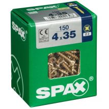 Set di 150 viti in acciaio a testa svasata pozidriv Spax Diam.4 mm x L.35 mm Spax