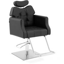 Physa - produit reconditionne] Fauteuil de coiffeur avec repose-pieds - 920 - 1 070 mm - 200 kg - Noir, Argent Fauteuil salon de coiffure Chaise de