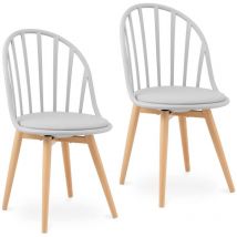 Lot de 2 chaises en plastique Chaise visiteur Pieds en acier 150 kg Gris - Bon état