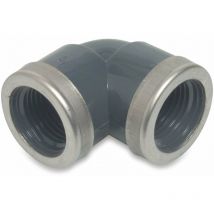 Profec Winkel verstärkt 90° PVC-U Innengewinde x Innengewinde 3/4 Zoll, 10 bar, grau