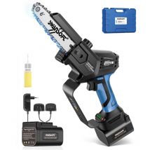 Swansoft - Professionelle 6-Zoll-Akku-Kettensäge mit automatischer Schmierung, Einhand-Elektro-Kettensäge zum Schneiden von Holz, Obst und Obstgarten
