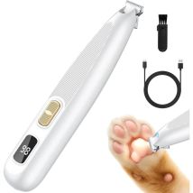 Professionelle, Geräuscharme Pfotenschere Für Hunde Und Katzen Mit Led-licht Und Digitalanzeige, Klinge Aus Keramik Und Edelstahl, Wiederaufladbar 