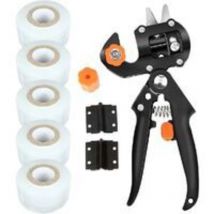 Professionelle Pfropfschere, Pfropfzange 3 austauschbare Klingen (V, Ω, U) aus Stahl, Pfropfschere, mit 5 Folienband, ideal für Obstbäume und