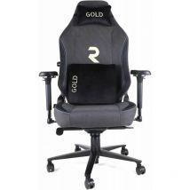 Professioneller Gamer-Stuhl in Gold. Neigung 180o, höhenverstellbar, 4D Armlehne, Nacken und Lendenkissen