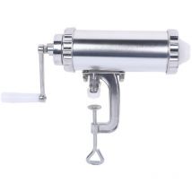 Ymyny - Professioneller Wurstfüller aus Edelstahl + Vier verschiedene Füllrohre, Wurstpresse, Wurstmaschine mit Reduzierstück (Silber) mumu