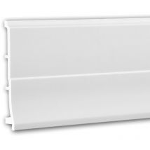 Zócalo 653105 Profhome Perfil de estuco Moldura decorativa diseño moderno blanco 2 m