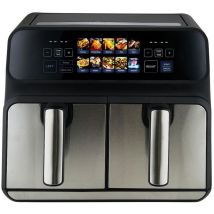 Proficook - pc-fr 1287 h Double 8 l en pose libre 2200 w Friteuse à air chaud de Noir, acier inoxydable