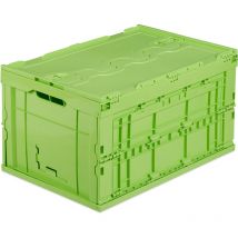 Profi Transportbox, stabil, Gewerbe, hochwertiger Kunststoff, Qualität, 60 l, HxBxT 32,5x58,5x39,5cm, grün - Relaxdays