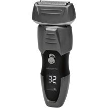 Proficare - hr 3012 Afeitadora Eléctrica Láminas Fexibles, Cortapatillas Desplegable, Batería Recargable, Pantalla LED-IPX5 600mAh Negro/Gris