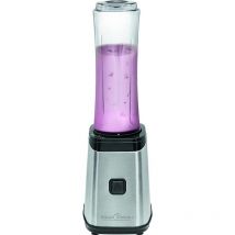 Proficook - sm 1078 Batidora Vaso Individual Good To Go, Smoothie Maker, 2 Botellas Portátiles 0,6L, Libre bpa 250W Plata