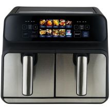 Proficook - pc-fr 1287 h Doble 8 l Independiente 2200 w Freidora de aire caliente Negro, Acero inoxidable