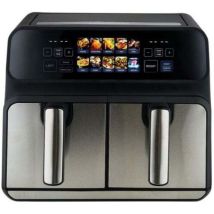 Pc-fr 1287 H Double 8 L Free-standing 2200 W Friggitrice Ad Aria Calda De Black, Stainless Steel - Proficook